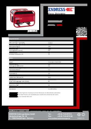 Generatoare de curent pe benzină Endress ESE 306 HS GT