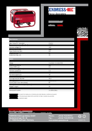 Generatoare de curent pe benzină Endress ESE 306 HS GT