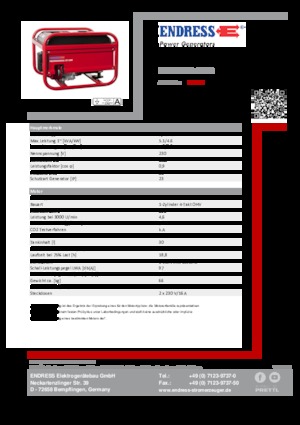 Generatoare de curent pe benzină Endress ESE 406 HS-GT ES