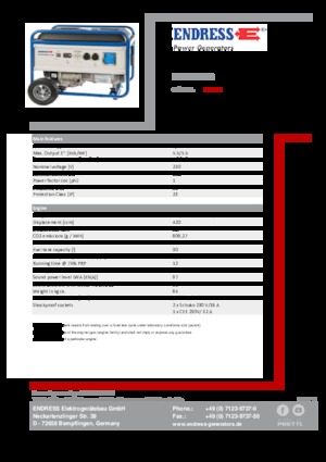 Generatoare de curent pe benzină Endress ESE 6000 BS
