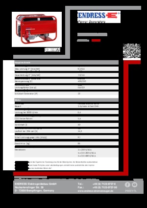 Generatoare de curent pe benzină Endress ESE 606 DHS-GT ES