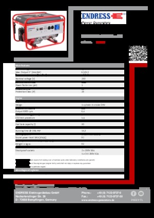 Generatoare de curent pe benzină Endress ESE 606 HS GT ES ISO