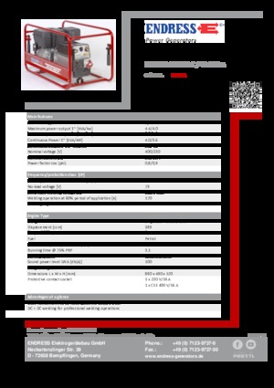 Generatoare de curent pe benzină Endress ESE 804 SDHS-DC / 40-220 A