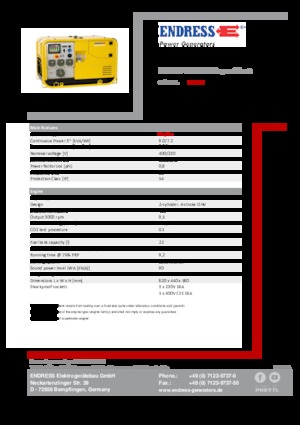 Generatoare de curent pe benzină Endress ESE 907 DBG DIN Super Silent
