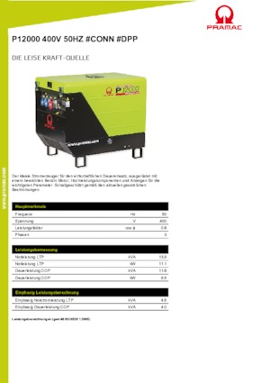 Generatoare de curent pe benzină PRAMAC Lifter P 12000 THB