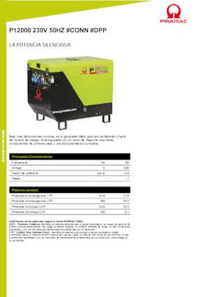 Generatoare de curent pe benzină PRAMAC Lifter P 12000 THB