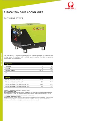 Generatoare de curent pe benzină PRAMAC Lifter P 12000 THB