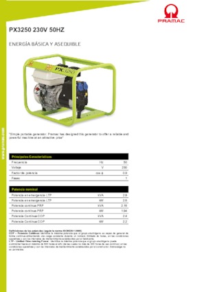 Generatoare de curent pe benzină PRAMAC Lifter PX 3250