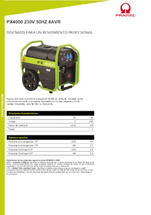 Generatoare de curent pe benzină PRAMAC Lifter PX 4000