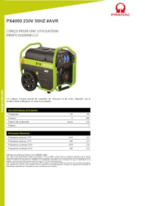 Generatoare de curent pe benzină PRAMAC Lifter PX 4000