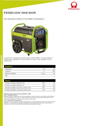 Generatoare de curent pe benzină PRAMAC Lifter PX 5000