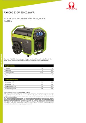 Generatoare de curent pe benzină PRAMAC Lifter PX 4000