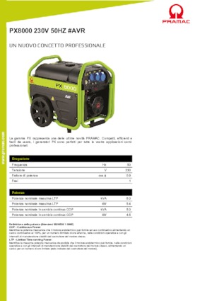 Generatoare de curent pe benzină PRAMAC Lifter PX 8000