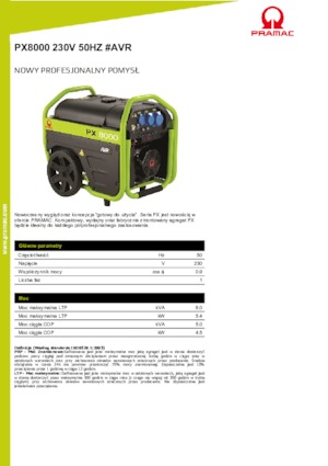 Generatoare de curent pe benzină PRAMAC Lifter PX 8000