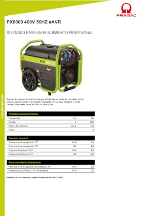 Generatoare de curent pe benzină PRAMAC Lifter PX 8000 T
