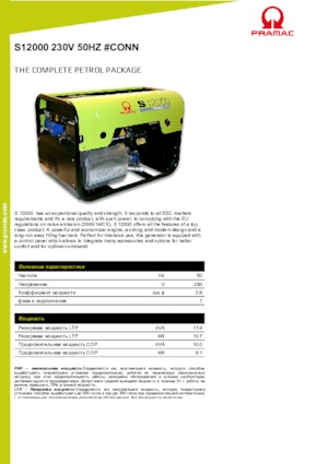 Generatoare de curent pe benzină PRAMAC Lifter S 12000