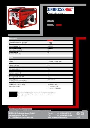 Generatoare de curent pe benzină Endress SEA 6