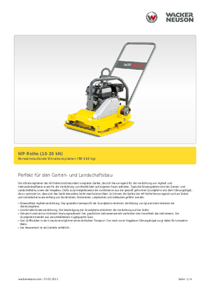 Plăci vibratoare cu o singură direcție Wacker Neuson WP 1030 A