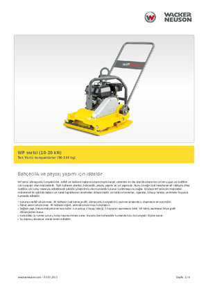 Plăci vibratoare cu o singură direcție Wacker Neuson WP 1030 A