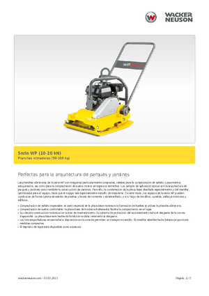 Plăci vibratoare cu o singură direcție Wacker Neuson WP 1030 A