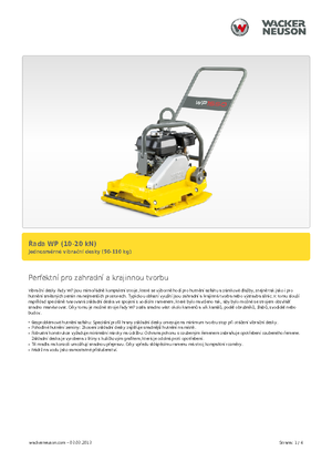 Plăci vibratoare cu o singură direcție Wacker Neuson WP 1030 A