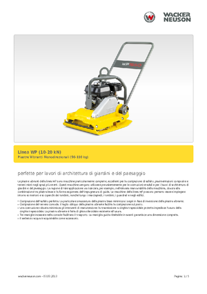 Plăci vibratoare cu o singură direcție Wacker Neuson WP 1030 A