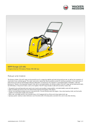 Plăci vibratoare cu o singură direcție Wacker Neuson WPP 1540 A
