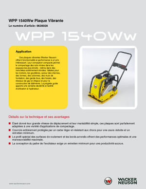 Plăci vibratoare cu o singură direcție Wacker Neuson WPP 1540 Ww