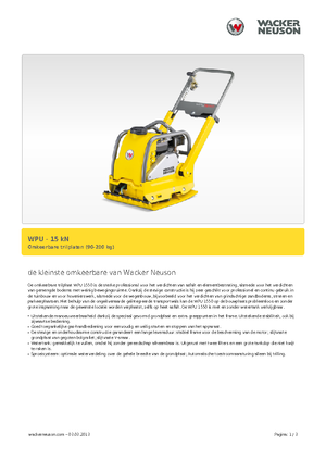 Plăci vibratoare cu o singură direcție Wacker Neuson WPU 1550 A