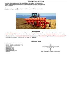 Pluguri Kuhn Challenger 11E NSH + ZXL 