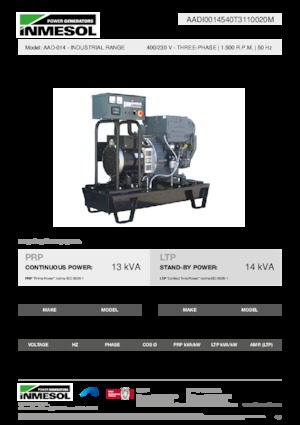 Generatoare de curent diesel INMESOL AAD-014