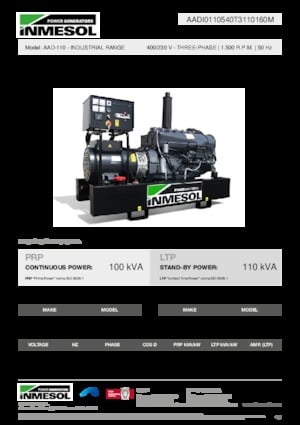 Generatoare de curent diesel INMESOL AAD-110