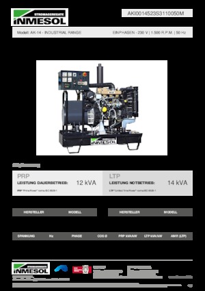 Generatoare de curent diesel INMESOL AK-14