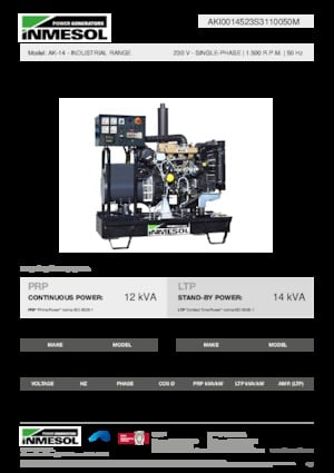 Generatoare de curent diesel INMESOL AK-14