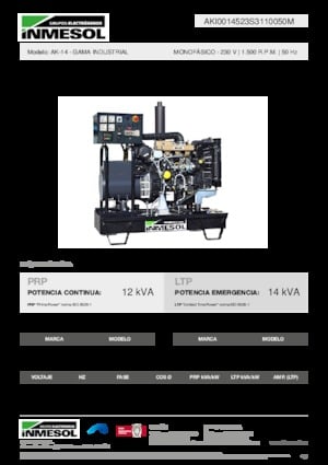 Generatoare de curent diesel INMESOL AK-14
