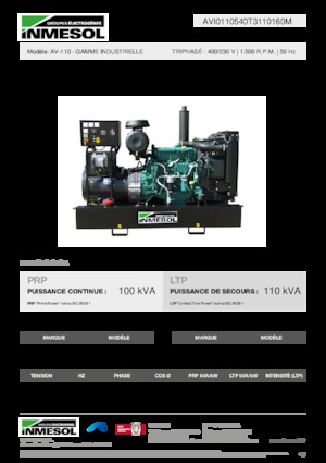 Generatoare de curent diesel INMESOL AV-110