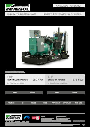 Generatoare de curent diesel INMESOL AV-275