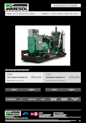 Generatoare de curent diesel INMESOL AV-275