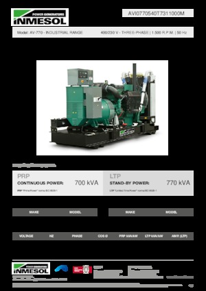 Generatoare de curent diesel INMESOL AV-770