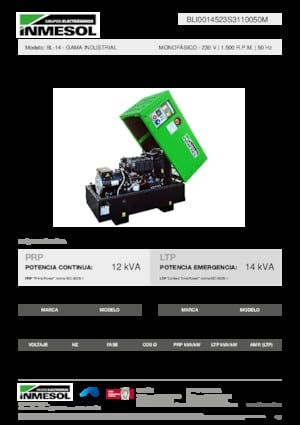 Generatoare de curent diesel INMESOL BL-14