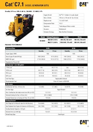 Generatoare de curent diesel Caterpillar C7.1-DE 200
