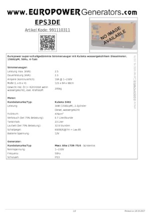 Generatoare de curent diesel Europower EPS3DE (MA)
