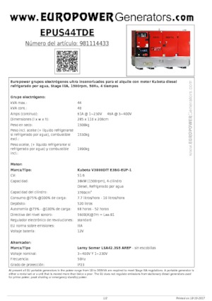 Generatoare de curent diesel Europower EPUS44TDE (LS)