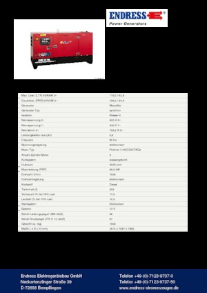 Generatoare de curent diesel Endress ESE 115 PW/MS