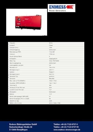 Generatoare de curent diesel Endress ESE 145 VW/MS
