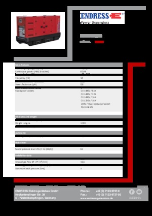 Generatoare de curent diesel Endress ESE 67 IW/RS