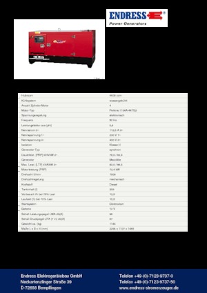Generatoare de curent diesel Endress ESE 80 PW/AS