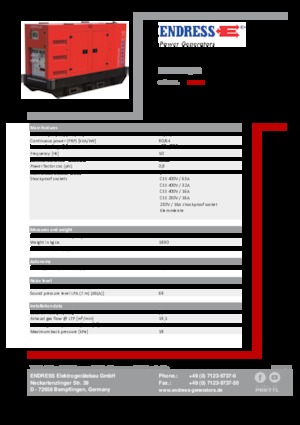 Generatoare de curent diesel Endress ESE 90 IW/RS