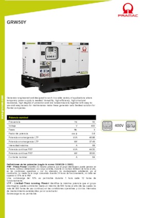 Generatoare de curent diesel PRAMAC Lifter GRW 50 Y