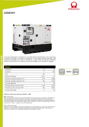 Generatoare de curent diesel PRAMAC Lifter GRW 50 Y